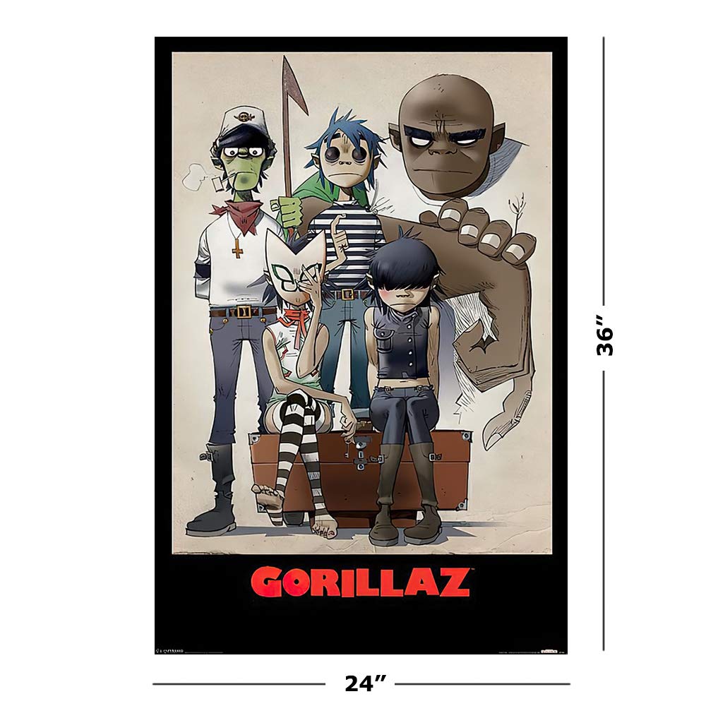 POSTER STOP ONLINE Gorillaz - Pôster musical (All Here - The Gang